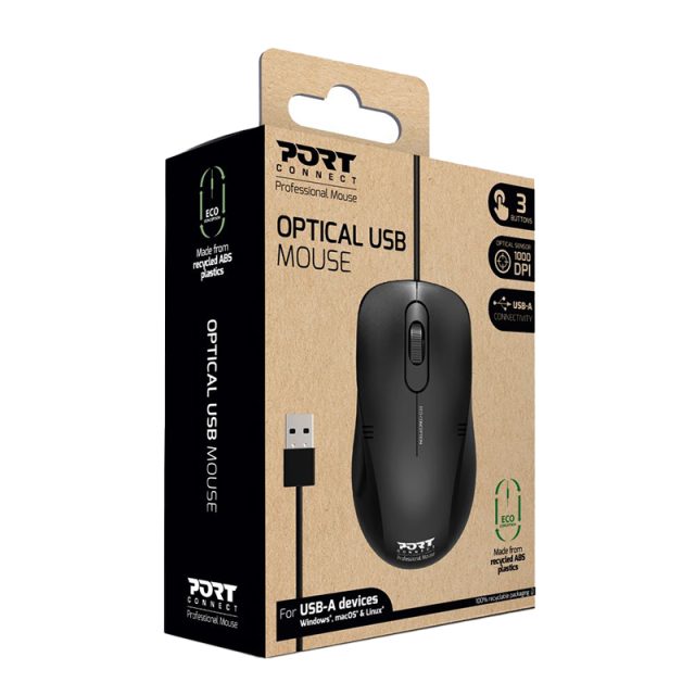 Port Connect Optical USB Mouse-Wolf Media Store