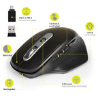 Port Connect Bluetooth Wireless and Rechargeable Executive Mouse - Black - Wolf Media Store