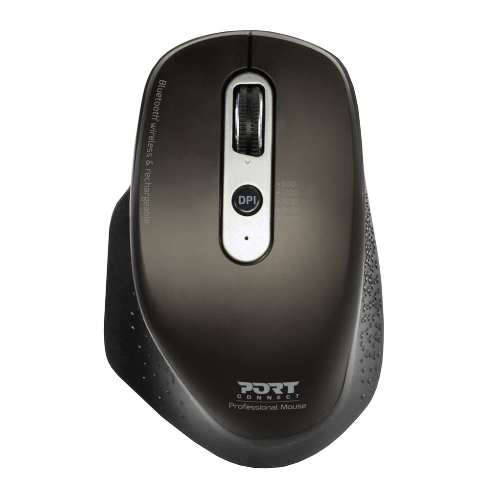 Port Connect Bluetooth Wireless and Rechargeable Executive Mouse - Black - Wolf Media Store