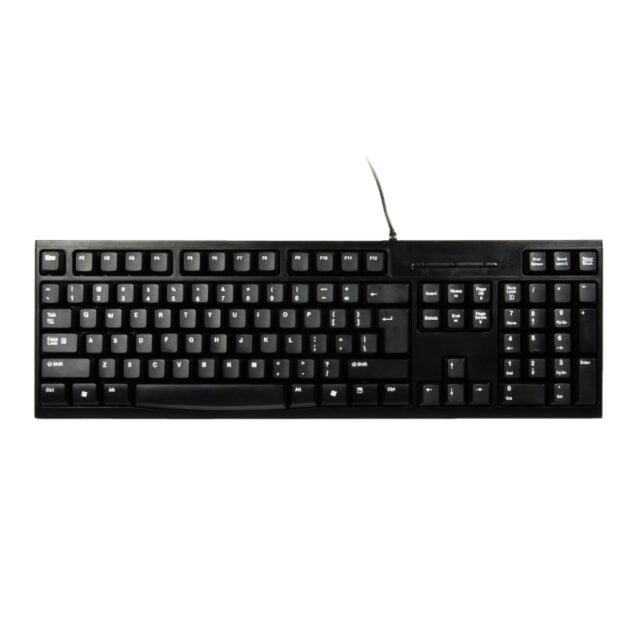 Port Connect Office Budget Wired Keyboard-Black-Wolf Media Store