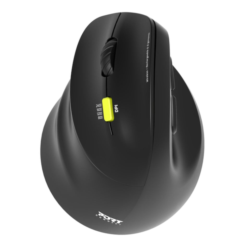 Port Connect Ergo Shape Rechargeable Wireless Mouse - Wolf Media Store