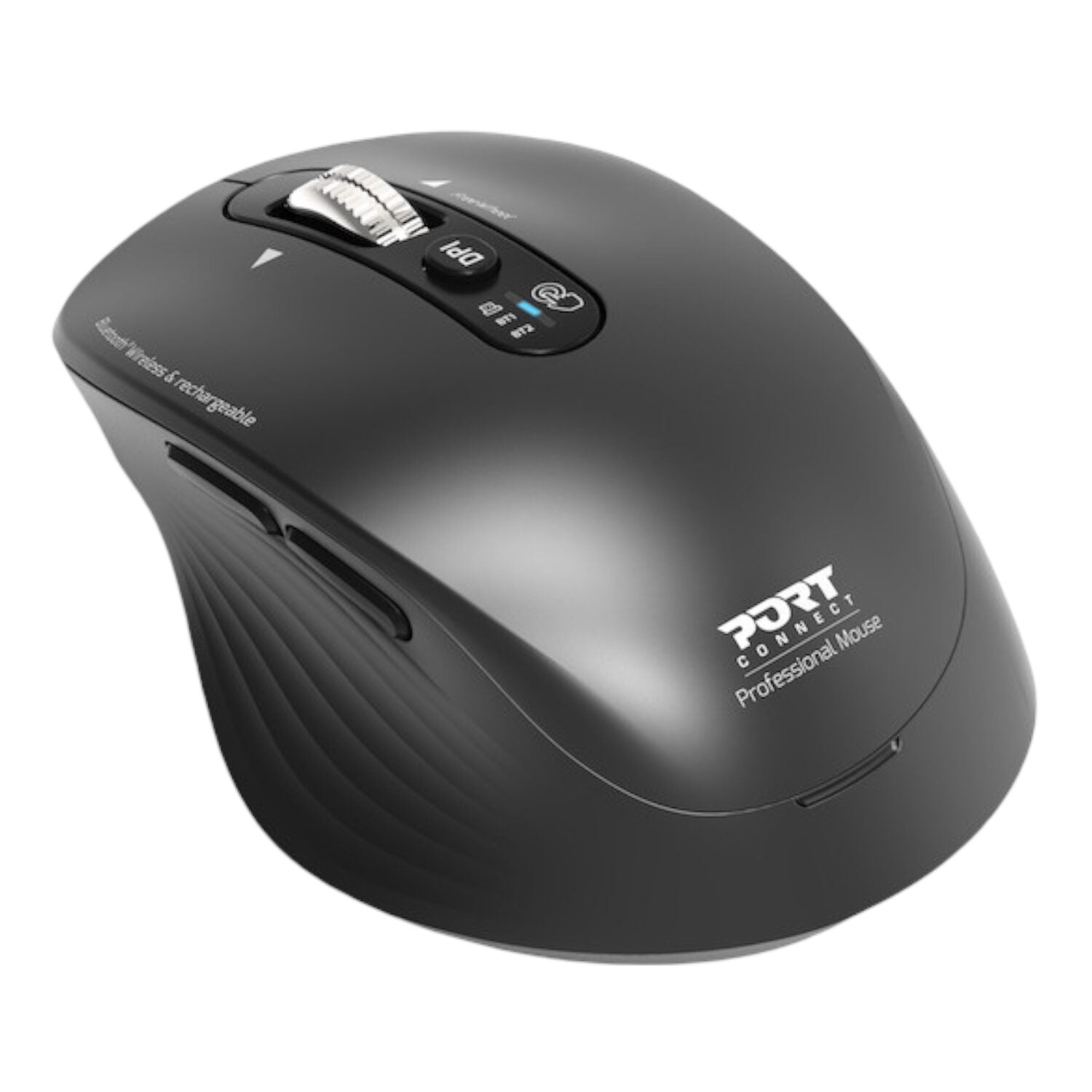 Port Connect Business 2.4GHz Rechargeable Bluetooth Wireless Mouse - Black - Wolf Media Store