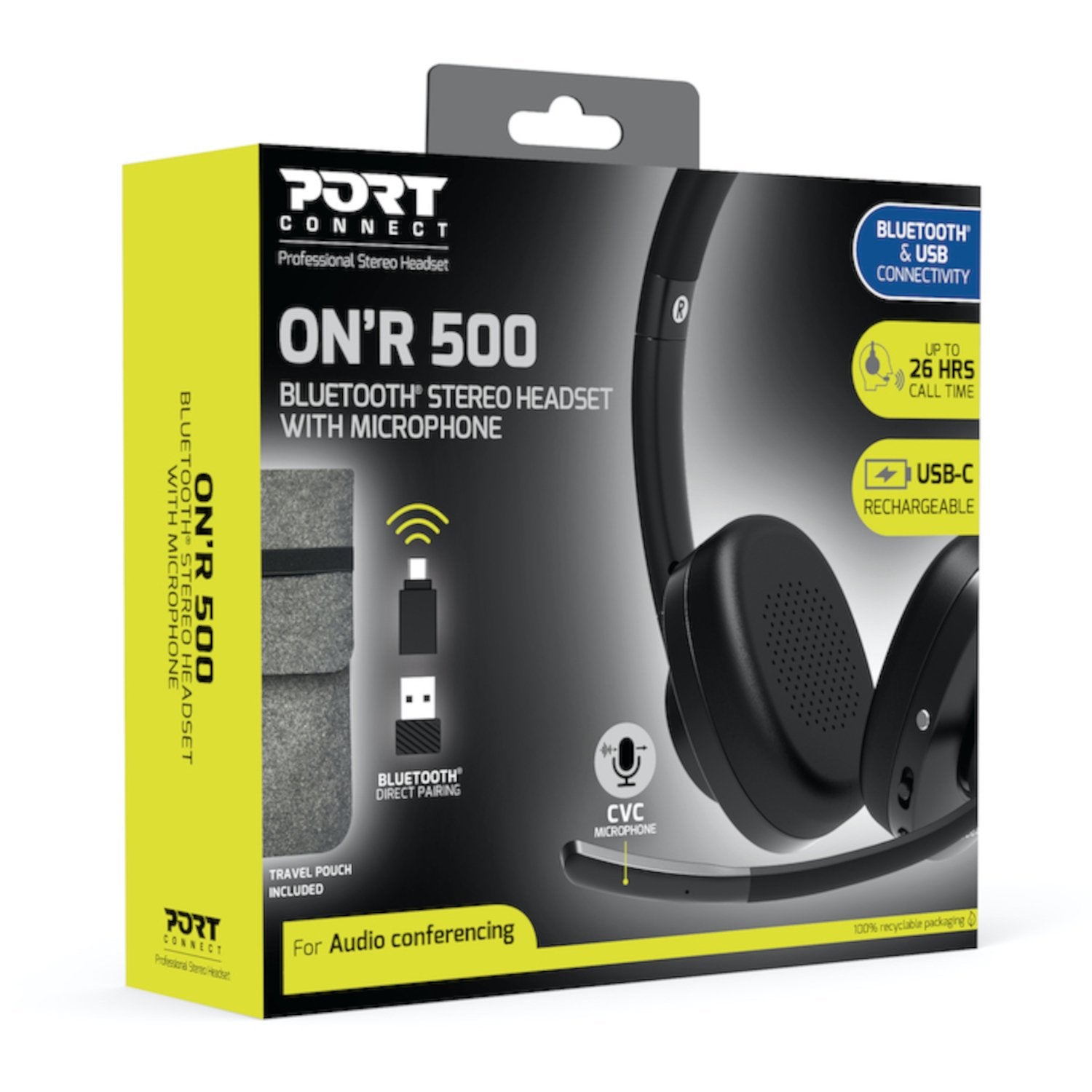 Port Connect ON’R 500 Bluetooth® Stereo Headset - Wolf Media Store