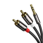 UGreen AV116 RCA to AUX 3.5mm Audio Cable 2M - Black - Wolf Media Store