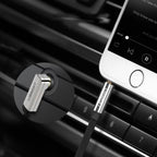 UGreen AV119 Right-angled 3.5mm Flat Aux Cable 2m - Black/Silver - Wolf Media Store