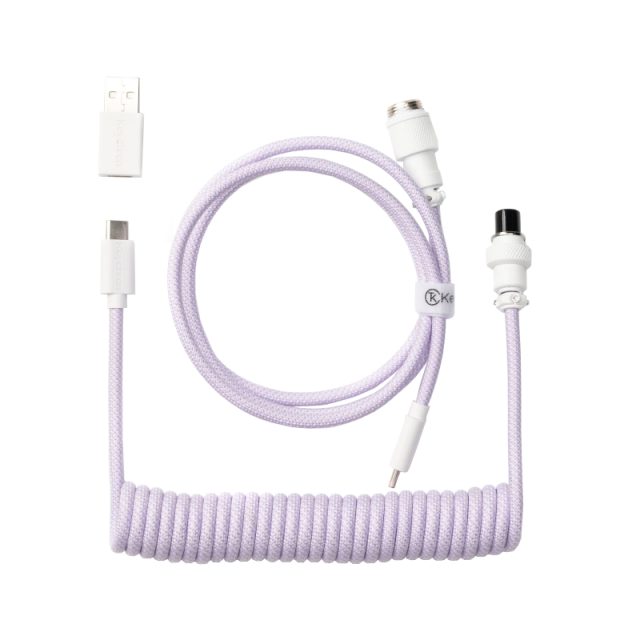 Keychron Coiled Aviator Cable - Light Purple/Straight-Wolf Media Store
