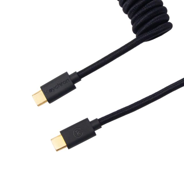 Keychron Coiled Aviator Cable - Black/Straight-Wolf Media Store