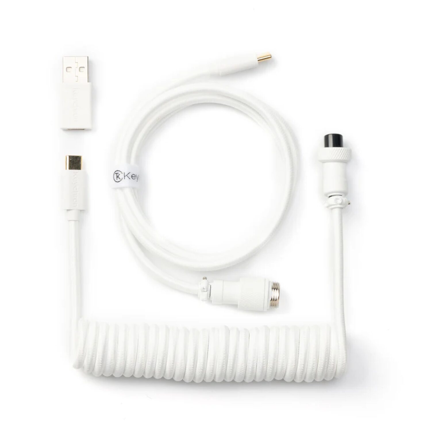 Keychron Coiled Aviator White Cable-Wolf Media Store