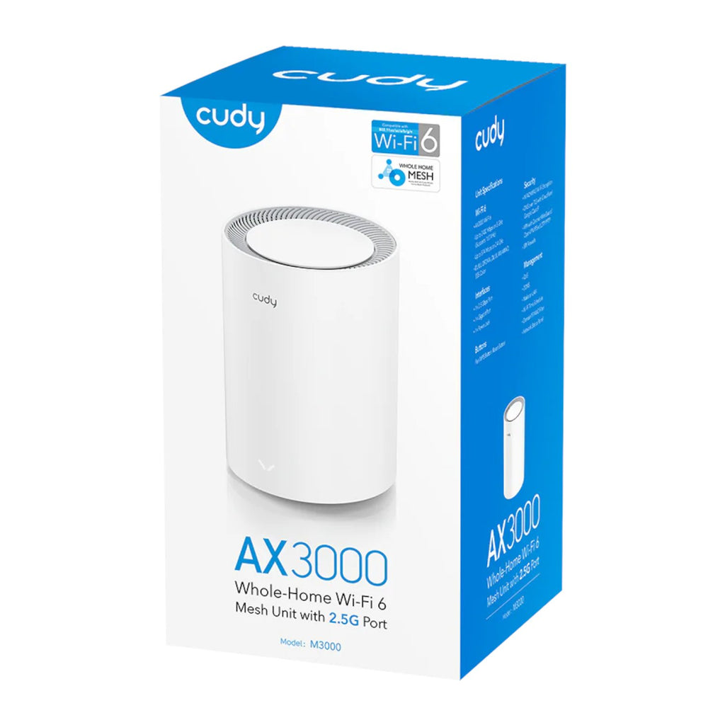 Cudy AX3000 Wi-Fi 6 Mesh Kit 1 Pack - White-Wolf Media Store