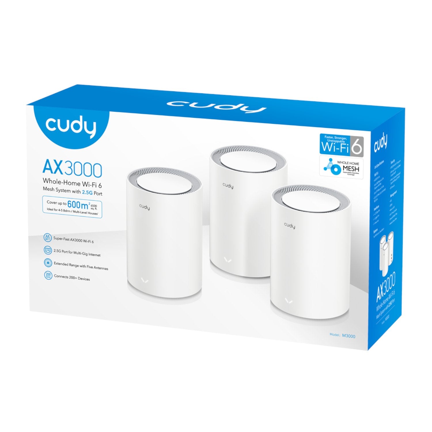 Cudy AX3000 Wi-Fi 6 Mesh Kit 3 Pack - White-Wolf Media Store