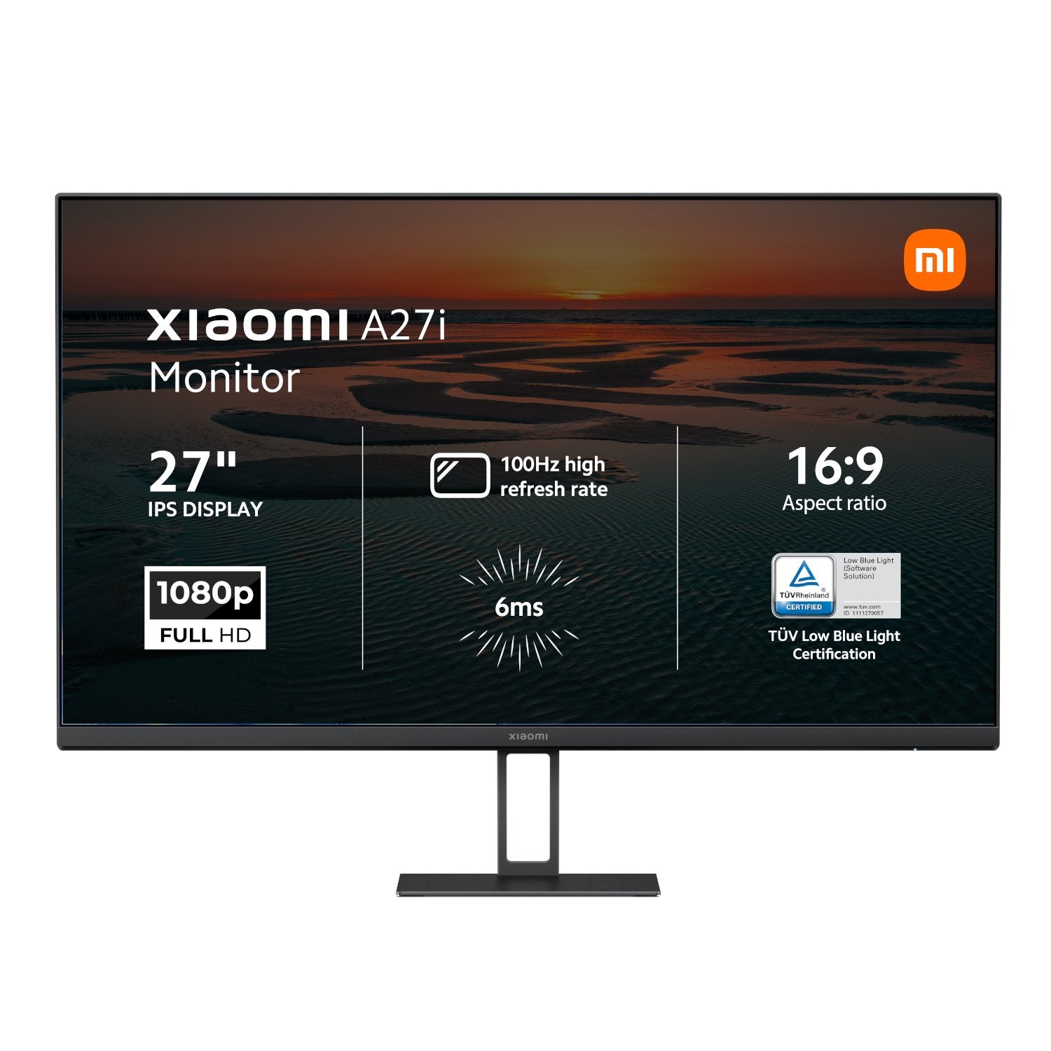 Xiaomi A27i 27" Full HD 1080p IPS Monitor (100Hz, 6ms, 16:9, HDMI/DP, Flicker-Free, and VESA Mount)