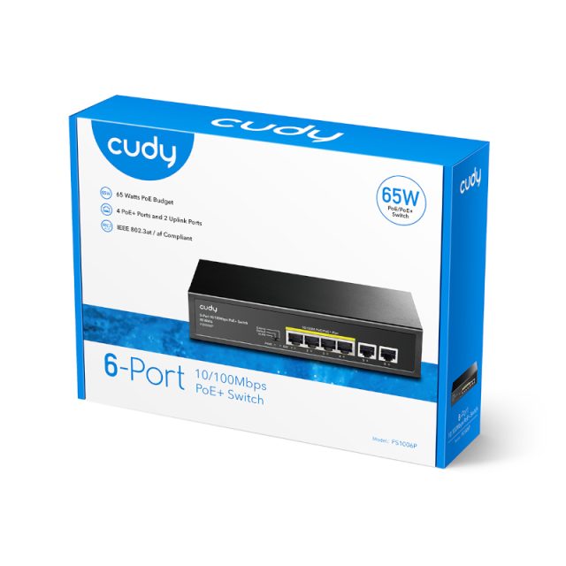 Cudy 6-Port Ethernet Unmanaged Switch - 4 Ports POE-Wolf Media Store