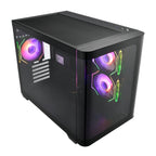 FSP S380 ARGB M-ATX Mid Tower Gaming Chassis - Black-Wolf Media Store