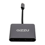 Gizzu 4-in-1 Type-C to Dual HDMI Hub-Wolf Media Store