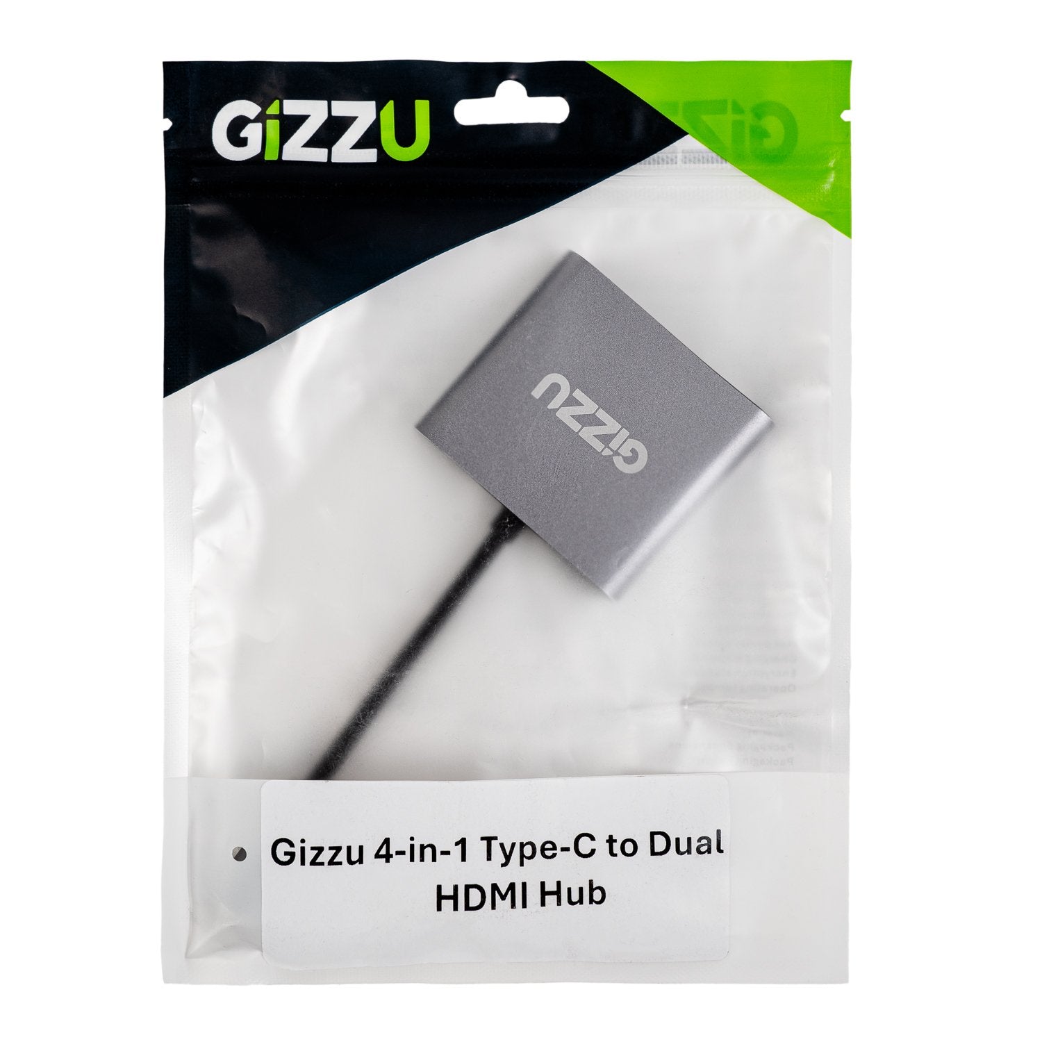 Gizzu 4-in-1 Type-C to Dual HDMI Hub-Wolf Media Store