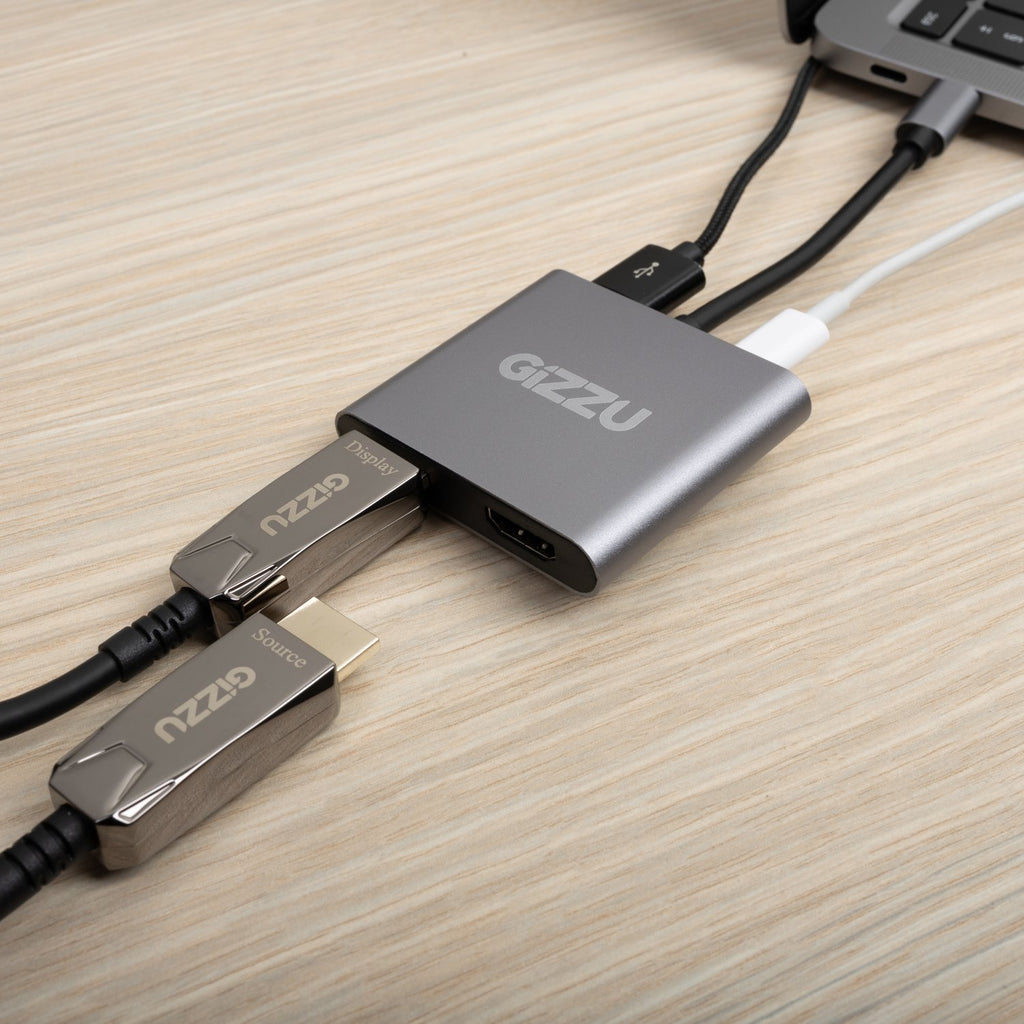 Gizzu 4-in-1 Type-C to Dual HDMI Hub-Wolf Media Store