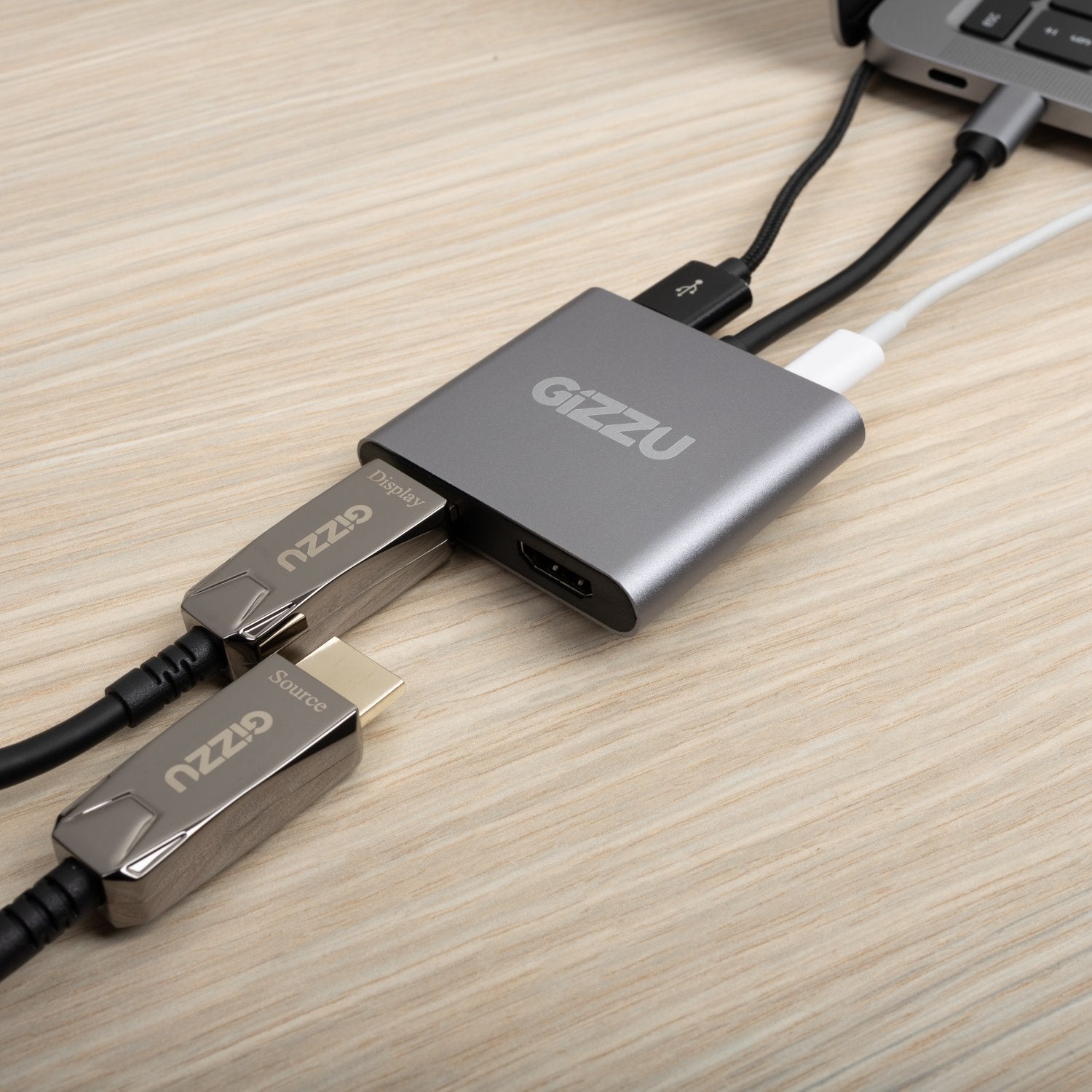 Gizzu 4-in-1 Type-C to Dual HDMI Hub-Wolf Media Store