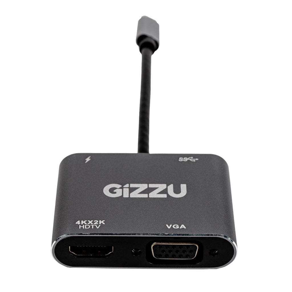 Gizzu 4-in-1 Type-C to HDMI/VGA/USB3.0 Hub-Wolf Media Store