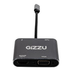 Gizzu 4-in-1 Type-C to HDMI/VGA/USB3.0 Hub-Wolf Media Store