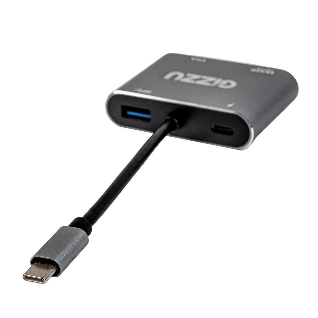 Gizzu 4-in-1 Type-C to HDMI/VGA/USB3.0 Hub-Wolf Media Store