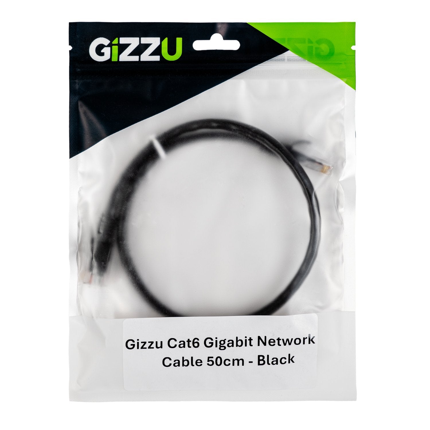 Gizzu Cat6 UTP Fly Lead Ethernet Network Cable 50cm – Black-Wolf Media Store