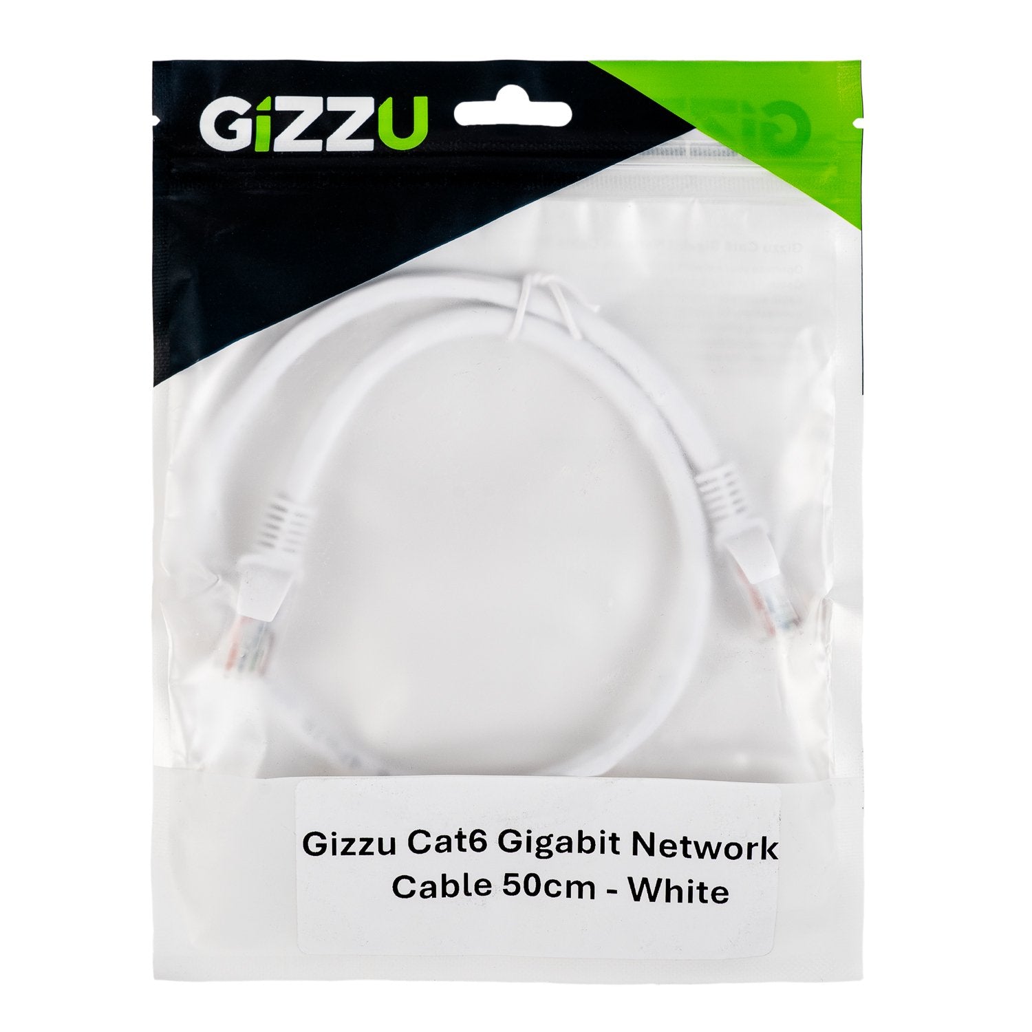 Gizzu Cat6 UTP Fly Lead Ethernet Network Cable 50cm – White-Wolf Media Store