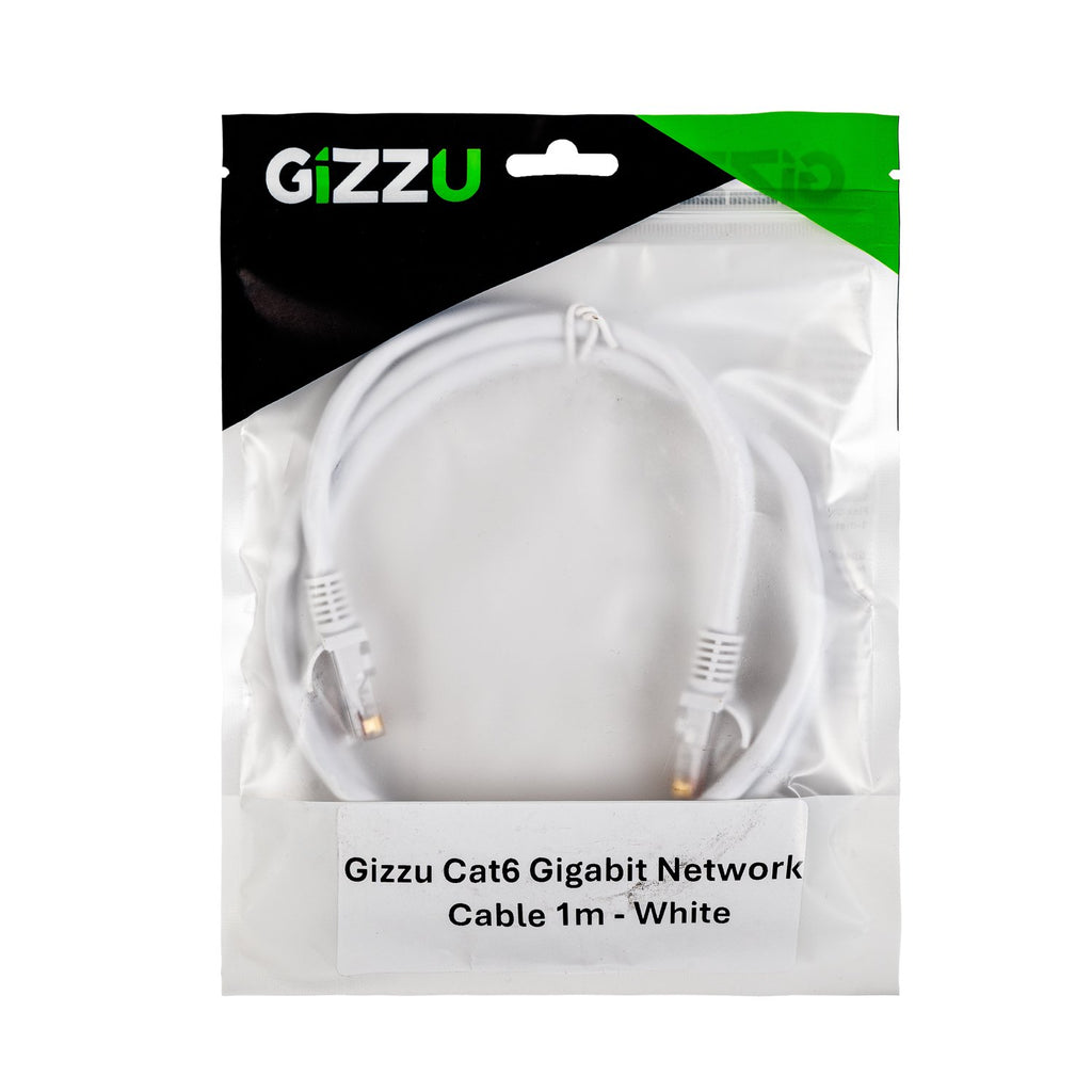 Gizzu Cat6 UTP Fly Lead Ethernet Network Cable 1m – White-Wolf Media Store