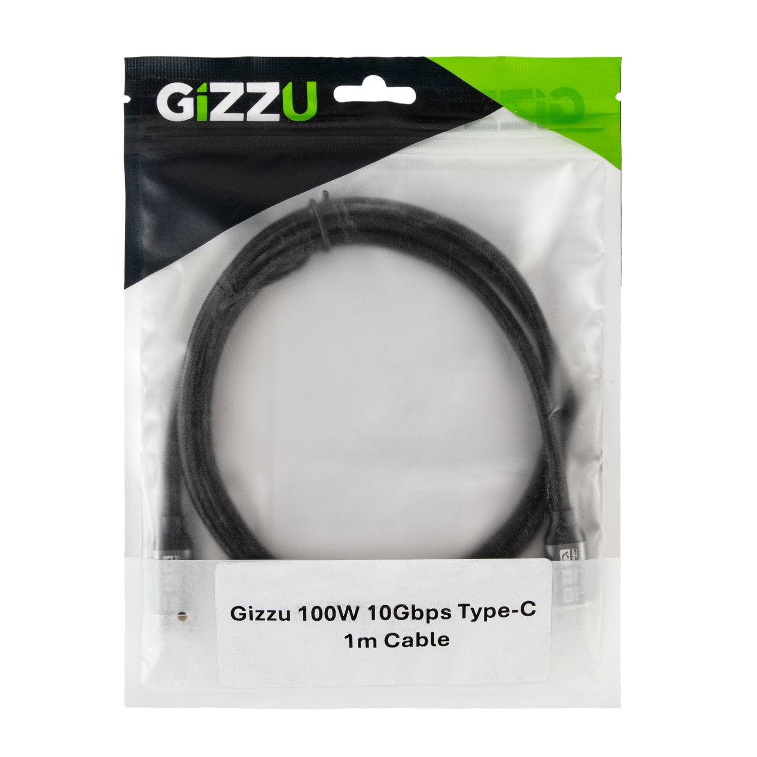 GIZZU 100W 10Gbps Type-C 1m Cable-Wolf Media Store