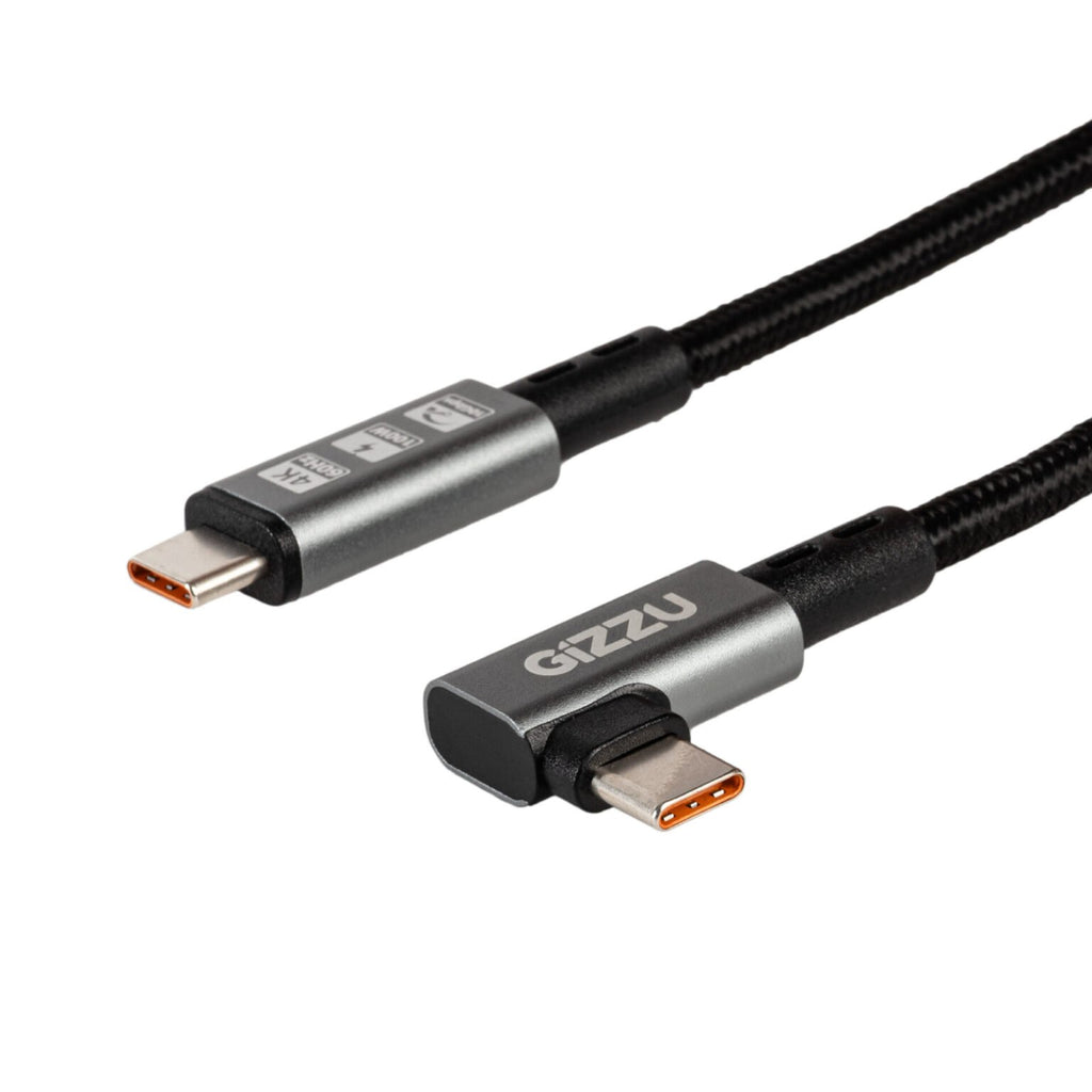 Gizzu 100W 10Gbps Type-C Angled 1m Cable-Wolf Media Store