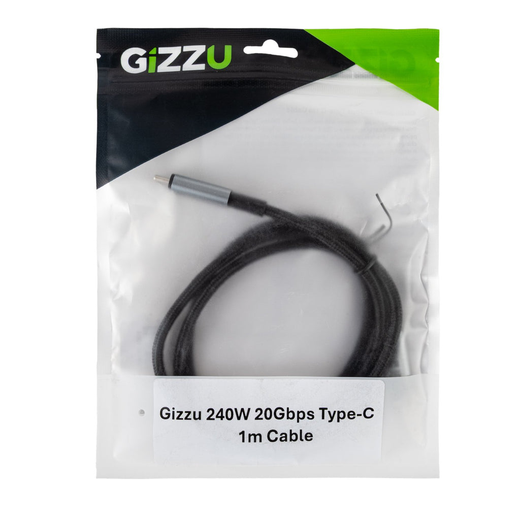 GIZZU 240W 20Gbps Type-C 2m Cable-Wolf Media Store