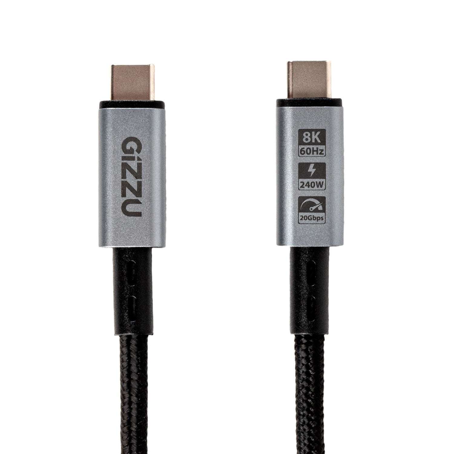 GIZZU 240W 20Gbps Type-C 2m Cable-Wolf Media Store