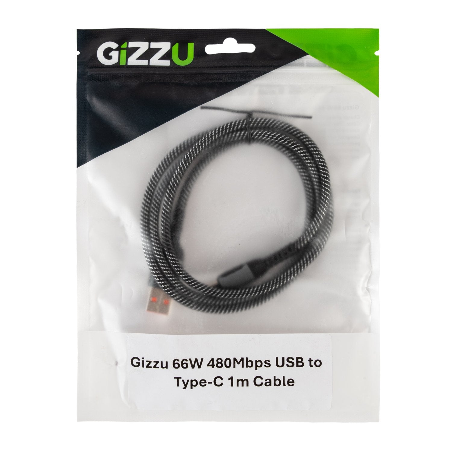 GIZZU 66W 480Mbps USB to Type-C 1m Cable