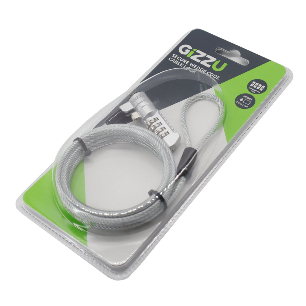 Gizzu Secure Wedge Code Cable Lock 1.8m-Wolf Media Store