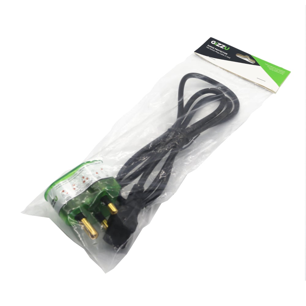 Gizzu Surge Protector 10A Kettle Plug Cable 1.5M-Wolf Media Store