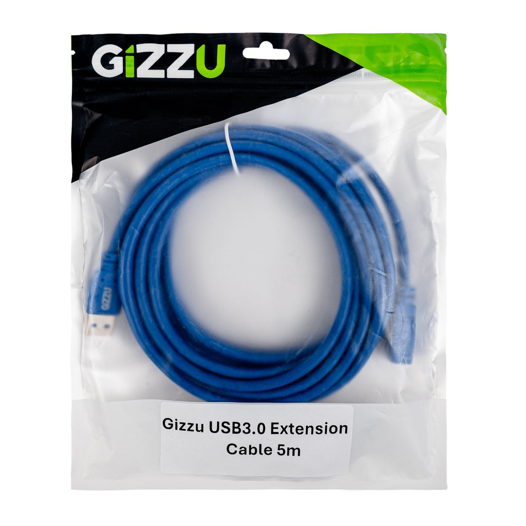 Gizzu USB 3.0 Extension Cable 5m - Blue-Wolf Media Store