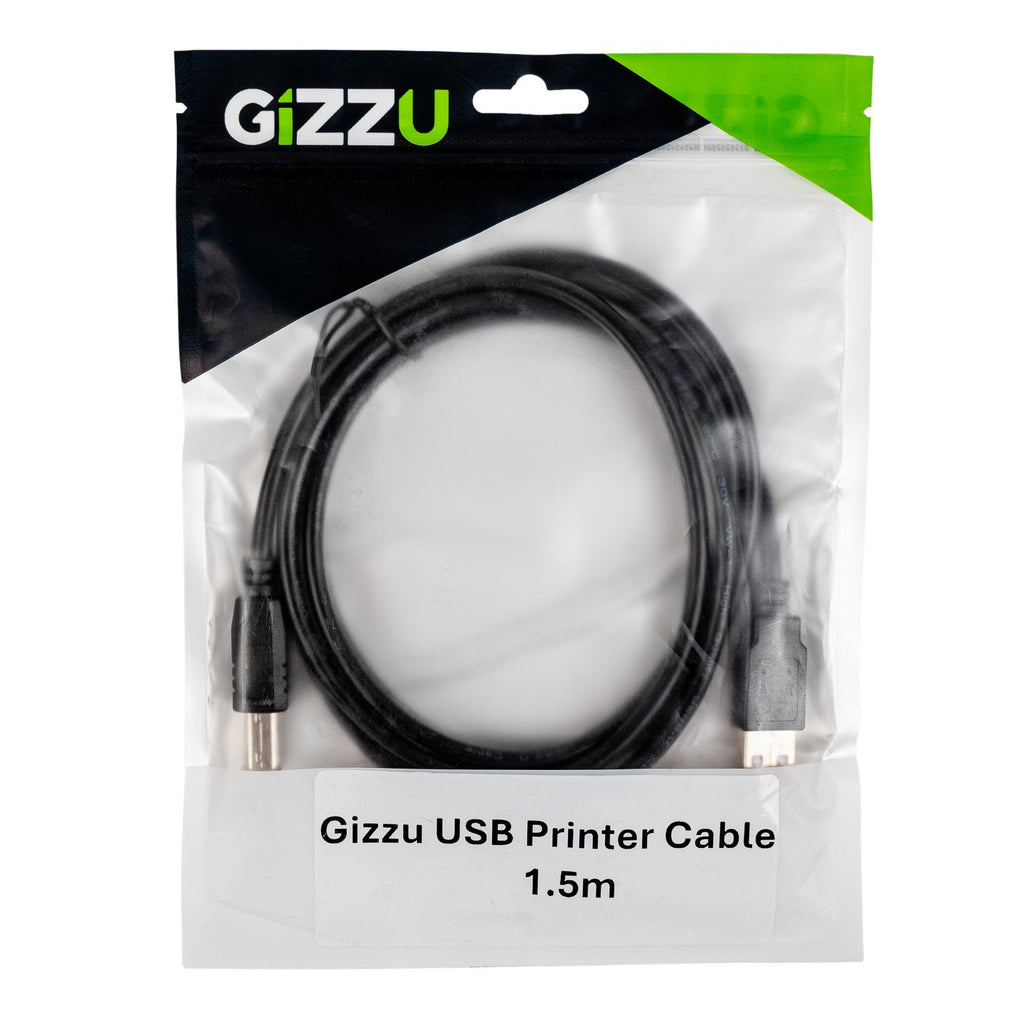 Gizzu USB2.0 Printer Cable 1.5M-Wolf Media Store
