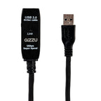 Gizzu USB 3.0 Active Extension Cable 5m - Black-Wolf Media Store