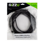 Gizzu USB 3.0 Active Extension Cable 5m - Black-Wolf Media Store