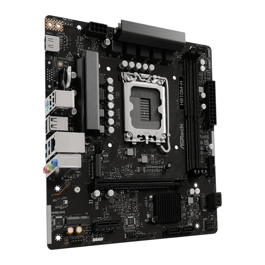 ASRock H810M-H Intel LGA1851 Micro ATX Motherboard - Black