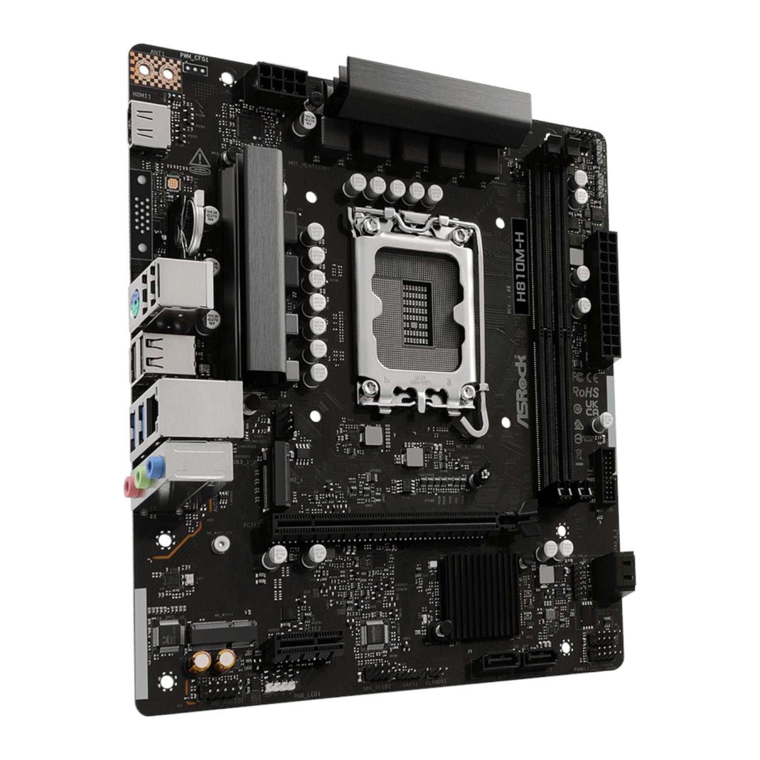 ASRock H810M-H Intel LGA1851 Micro ATX Motherboard - Black