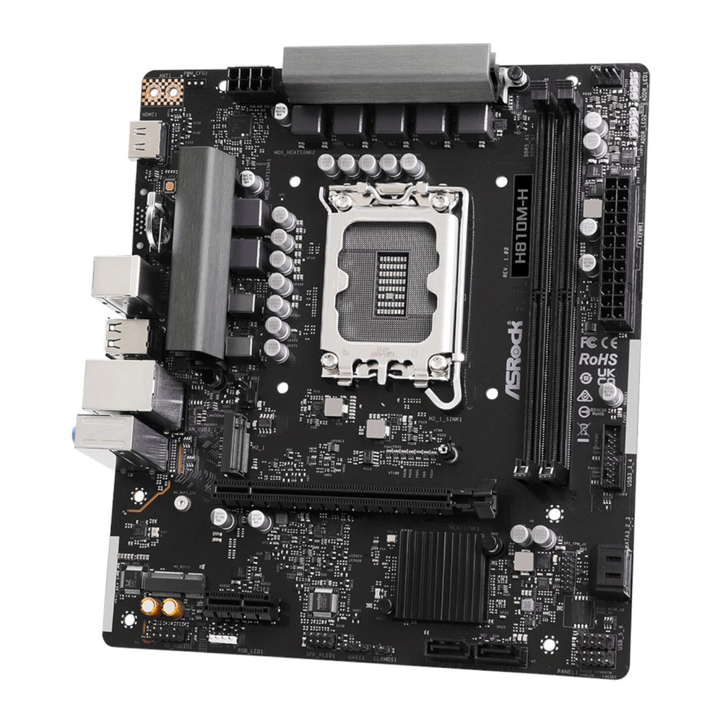 ASRock H810M-H Intel LGA1851 Micro ATX Motherboard - Black