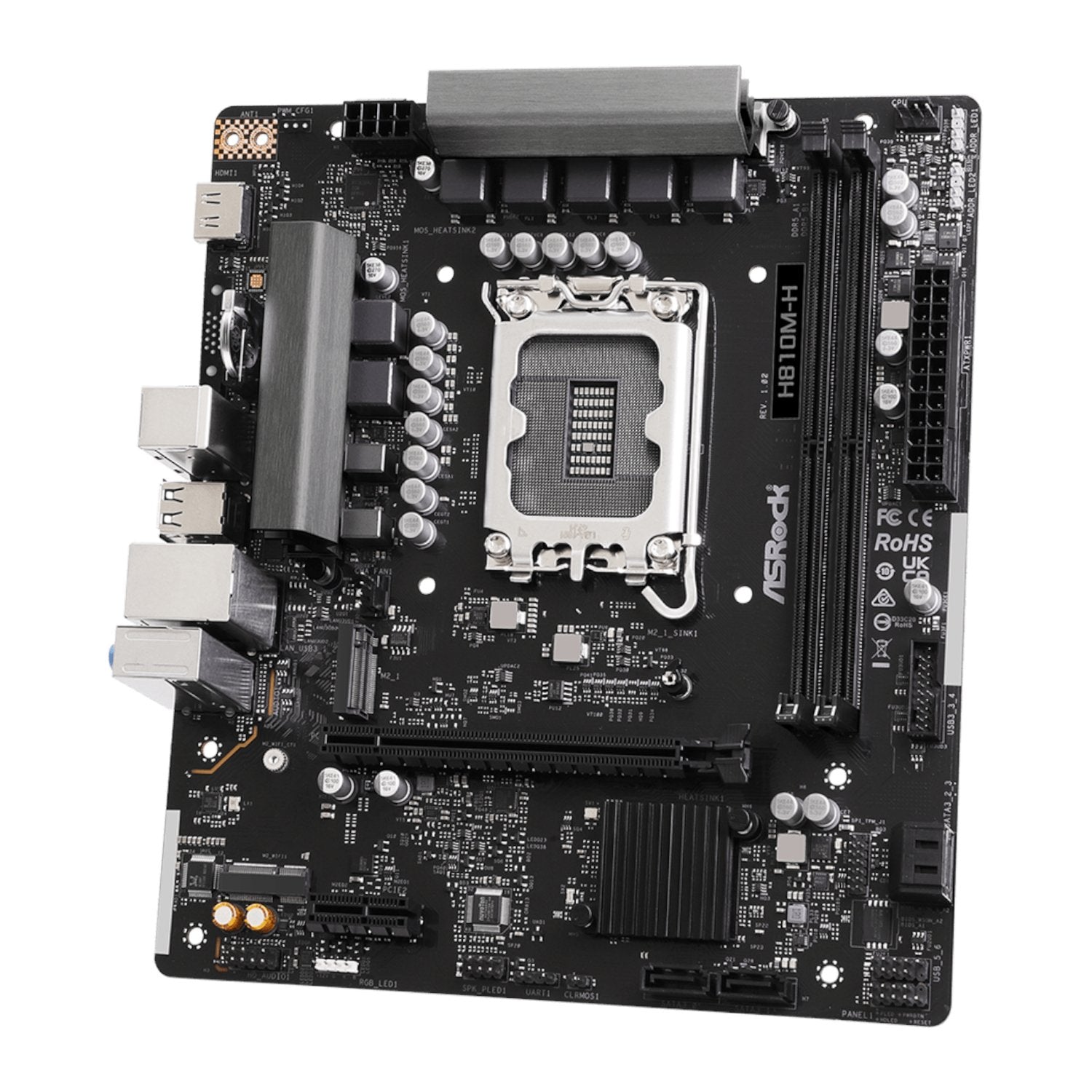 ASRock H810M-H Intel LGA1851 Micro ATX Motherboard - Black