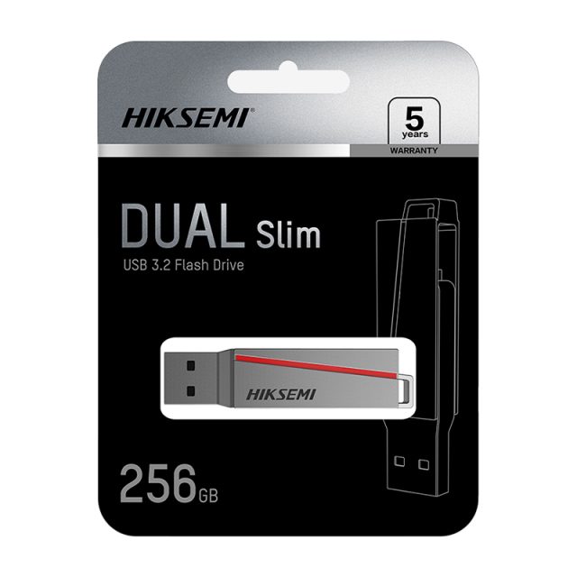 HIKSEMI Dual Slim 256GB USB3.2 Flash Drive-Wolf Media Store