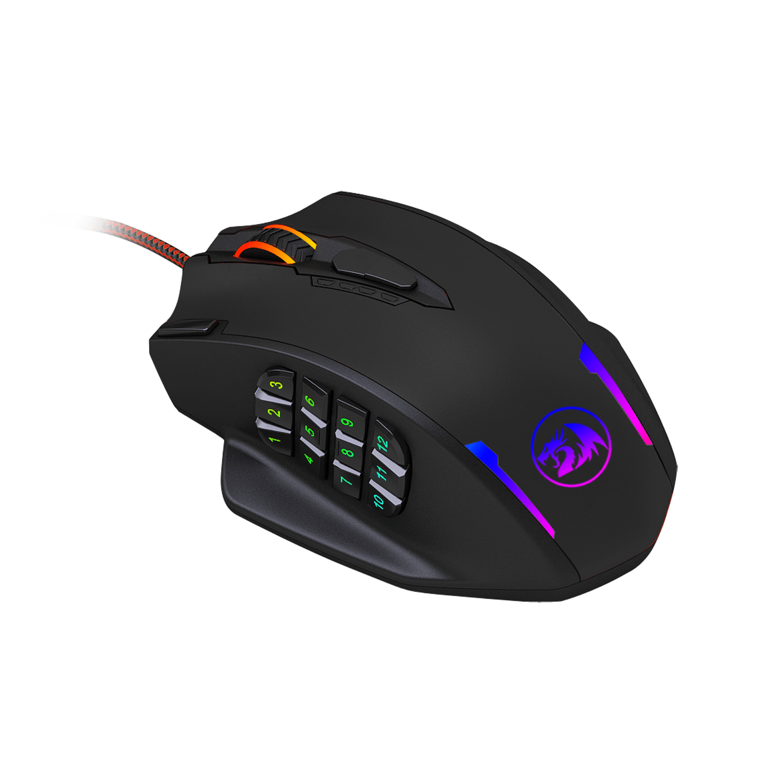 REDRAGON IMPACT 12400DPI MMO Gaming Mouse - Black-Wolf Media Store