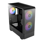 Antec NX416L ATX | Micro-ATX | ITX ARGB Mid-Tower Gaming Chassis - Black-Wolf Media Store