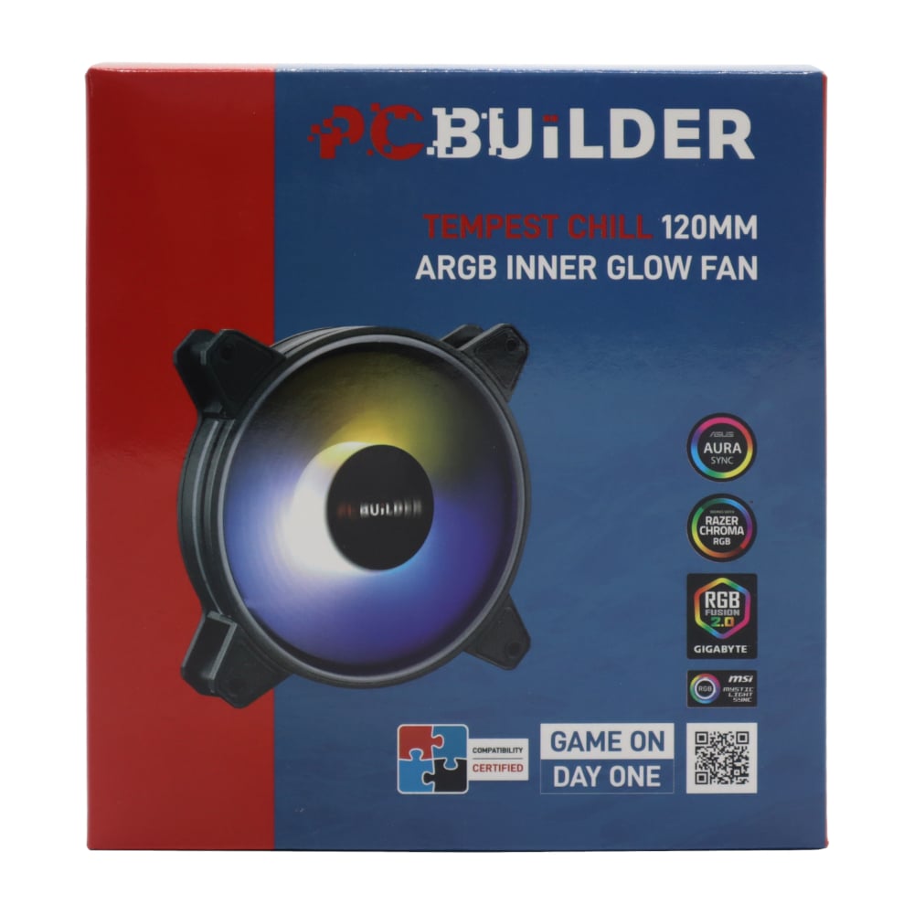 PCBuilder Tempest Chill 120MM ARGB Inner Glow Fan-Wolf Media Store