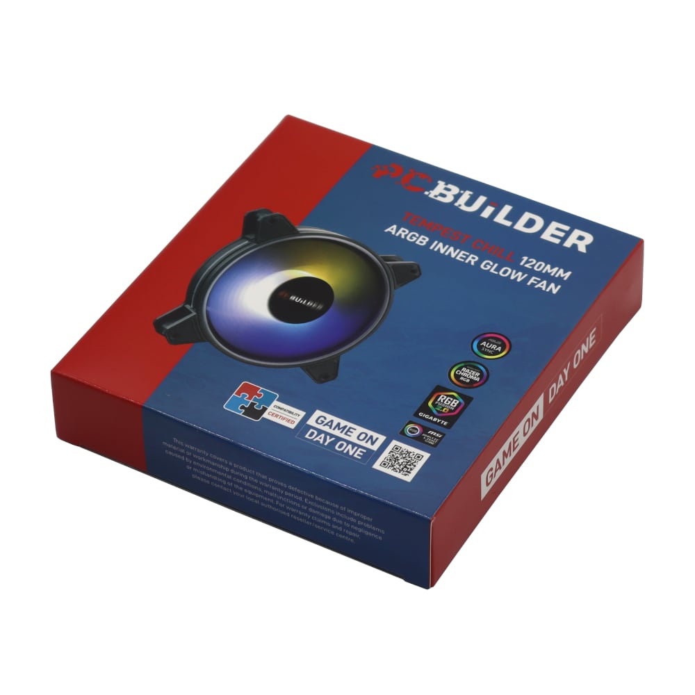 PCBuilder Tempest Chill 120MM ARGB Inner Glow Fan-Wolf Media Store
