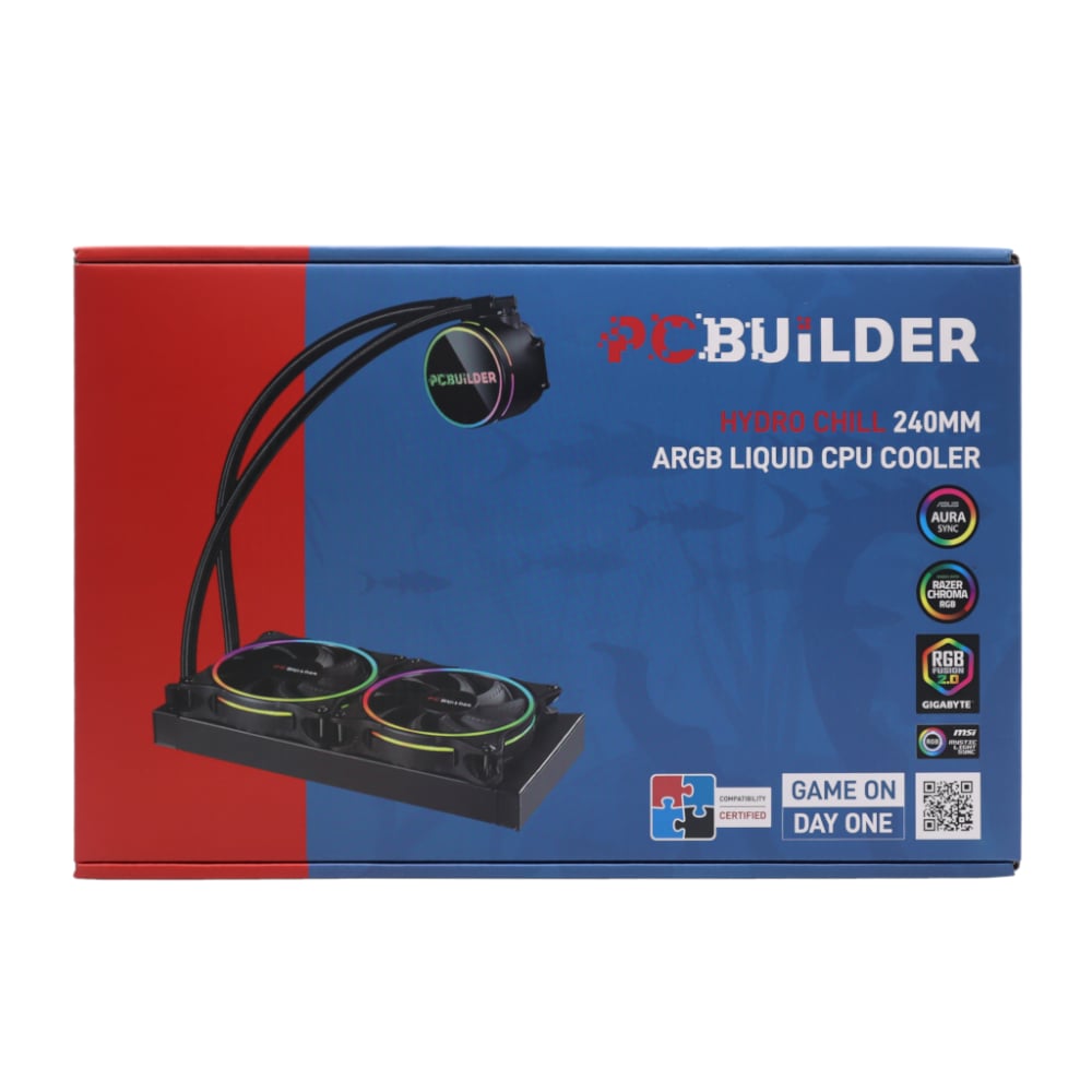 PCBuilder Hydro Chill 240MM AIO Liquid CPU Cooler ARGB-Wolf Media Store