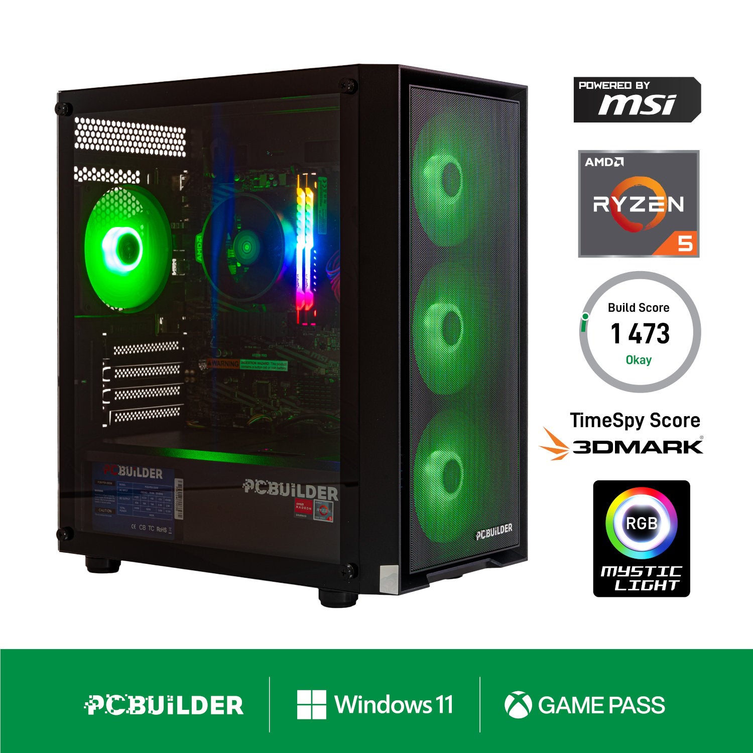 PCBuilder Ryzen 5 5600GT DEFENDER Windows 11 Gaming PC-Wolf Media Store
