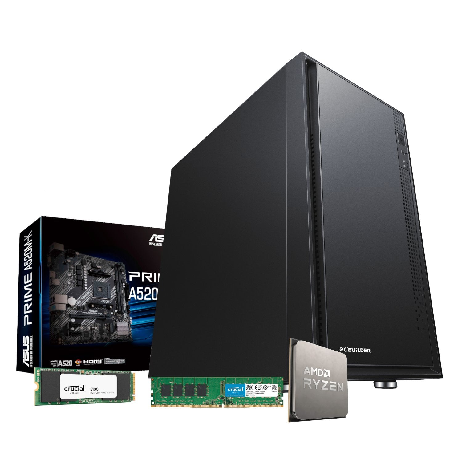 PCBuilder AMD Ryzen 5 3400G HOME MASTER Windows 11 Desktop PC - Wolf Media Store